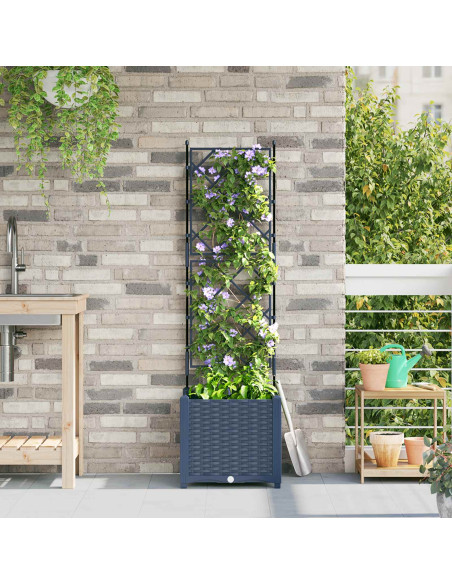 Vaso da giardino Grigio 40 x 40 x 143 cm PP