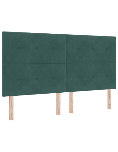 Letto con contenitore LED e materasso Verde Scuro 180 x 200 cm