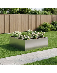 Vaso da giardino Argento 100 x 100 x 40 cm Acciaio Inox