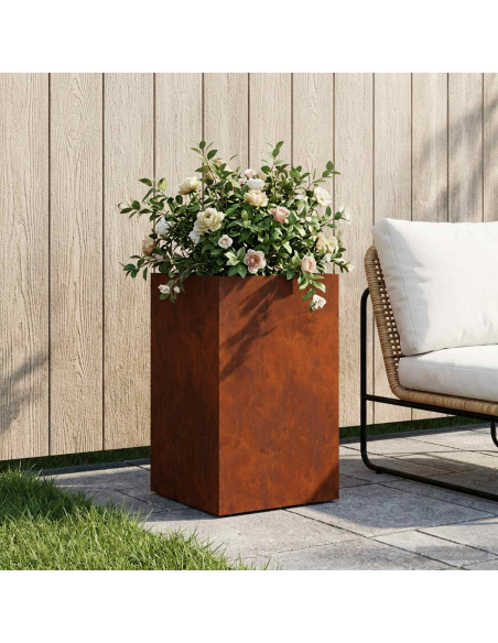 Vaso da giardino Ruggine 30 x 30 x 40 cm Acciaio Corten