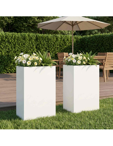 Vaso da giardino 2 pz Bianco 50 x 30 x 75 cm
