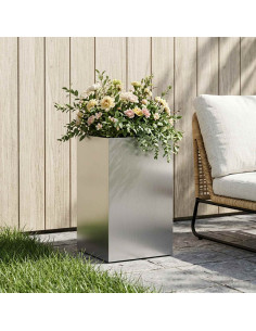 Vaso da giardino Argento 40 x 40 x 50 cm Acciaio Inox