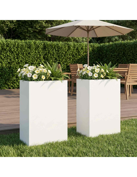 Vaso da giardino 2 pz Bianco 50 x 40 x 75 cm