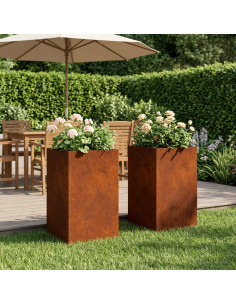 Vaso da giardino 2 pz Ruggine 40 x 40 x 50 cm Acciaio Corten