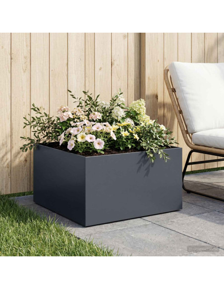 Vaso da giardino Antracite 60 x 60 x 30 cm