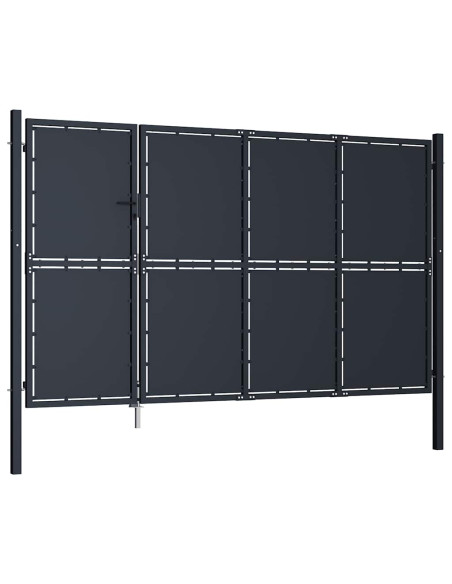 Cancello da Giardino in Acciaio 350x200 cm Antracite