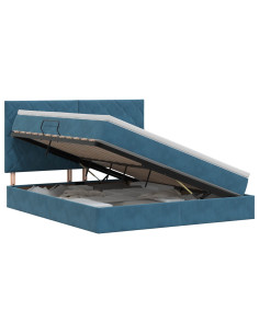 Letto con contenitore e materasso Blu Scuro 180 x 200 cm