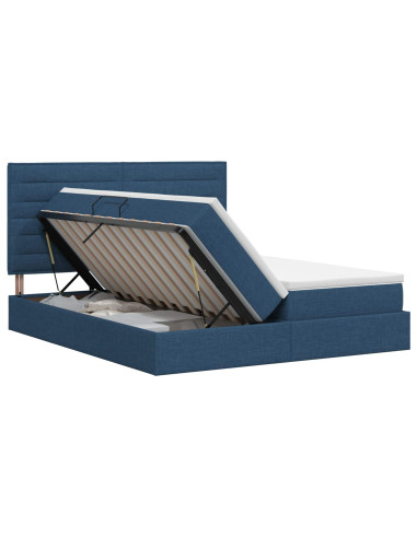 Letto con Contenitore con testiera Blu 180 x 200 cm Tessuto