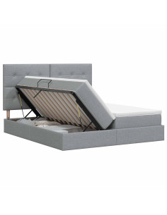 Letto con Contenitore Grigio Chiaro 180 x 200 cm Tessuto