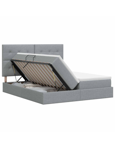 Letto con Contenitore Grigio Chiaro 180 x 200 cm Tessuto