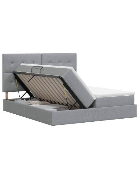 Letto con Contenitore Grigio Chiaro 180 x 200 cm Tessuto