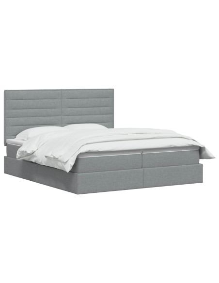 Letto con Contenitore Grigio Chiaro 200 x 200 cm Tessuto
