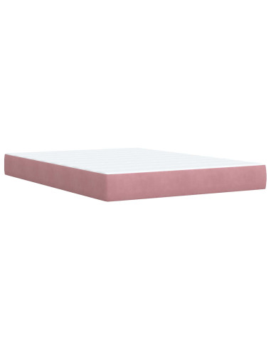 Letto con contenitore LED e materasso Rosa 140 x 200 cm Velluto