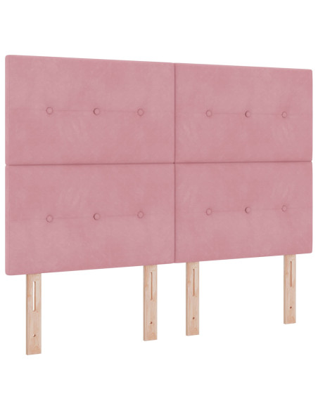 Letto con contenitore LED e materasso Rosa 160 x 200 cm Velluto