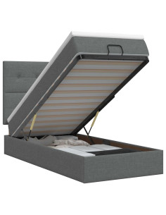 Letto ottomano con materasso Grigio Scuro 80 x 200 cm Tessuto