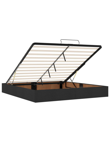 Letto ottomano con materasso Nero 180 x 200 cm Tessuto