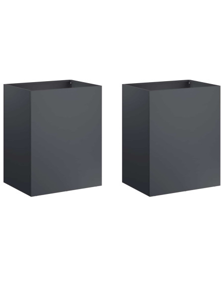 Vaso da giardino 2 pz Antracite 40 x 30 x 40 cm