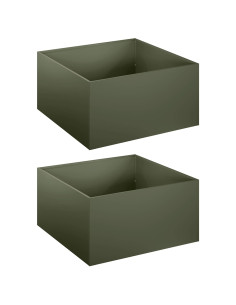 Vaso da giardino 2 pz Verde Oliva 40 x 40 x 30 cm 2