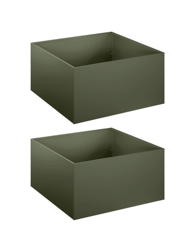 Vaso da giardino 2 pz Verde Oliva 40 x 40 x 30 cm