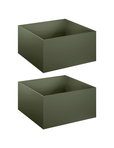 Vaso da giardino 2 pz Verde Oliva 40 x 40 x 30 cm