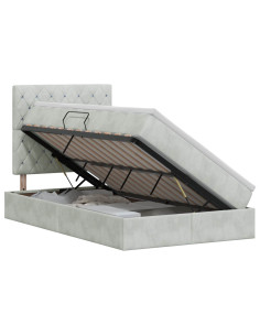 Letto con contenitore e materasso Grigio Chiaro 120 x 200 cm