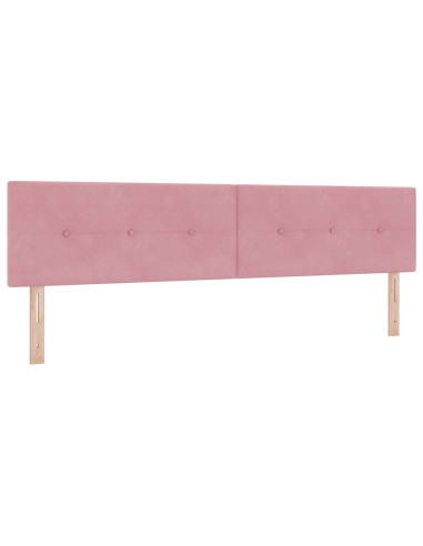 Letto con contenitore LED e materasso Rosa 200 x 200 cm Velluto