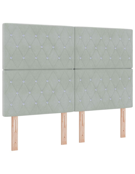 Letto con contenitore e materasso Grigio Chiaro 140 x 190 cm