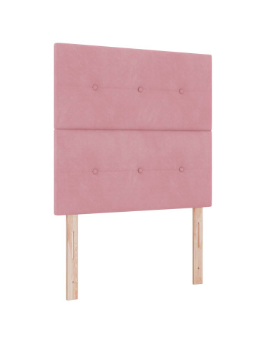 Letto con contenitore e materasso Rosa 100 x 200 cm Velluto
