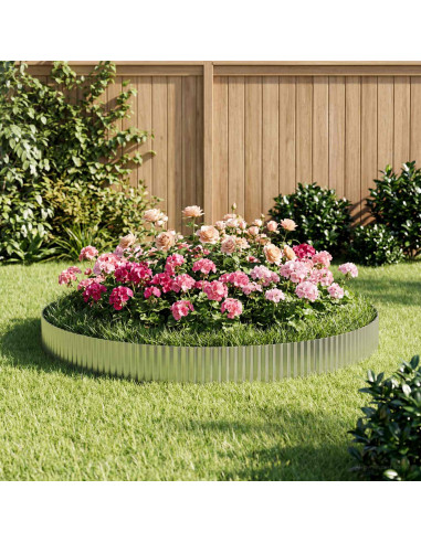 Bordura per Prato 5 m x 15 cm Acciaio zincato Argento