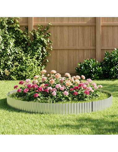 Bordura per Prato 5 m x 15 cm Acciaio zincato Argento