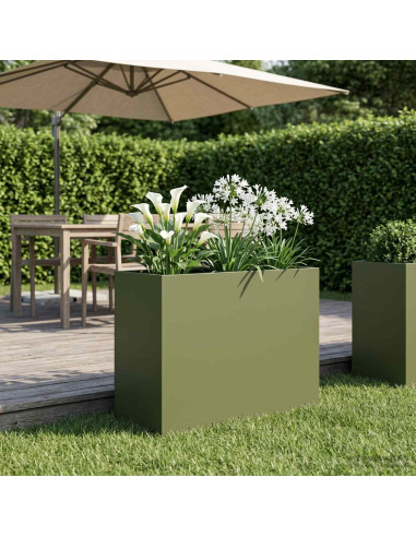 Vaso da giardino Verde Oliva 60 x 30 x 50 cm