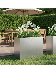 Vaso da giardino Argento 60 x 30 x 40 cm Acciaio zincato