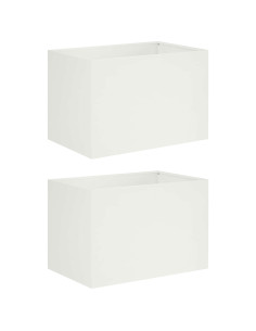 Vaso da giardino 2 pz Bianco 50 x 40 x 40 cm 2