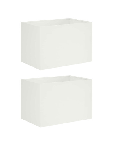 Vaso da giardino 2 pz Bianco 50 x 40 x 40 cm