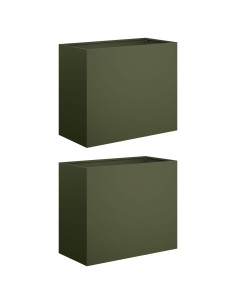 Vaso da giardino 2 pz Verde Oliva 60 x 30 x 50 cm 2
