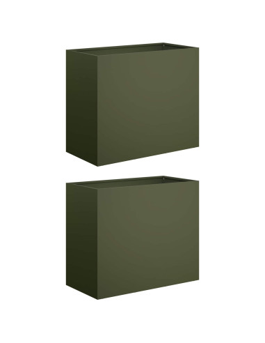 Vaso da giardino 2 pz Verde Oliva 60 x 30 x 50 cm