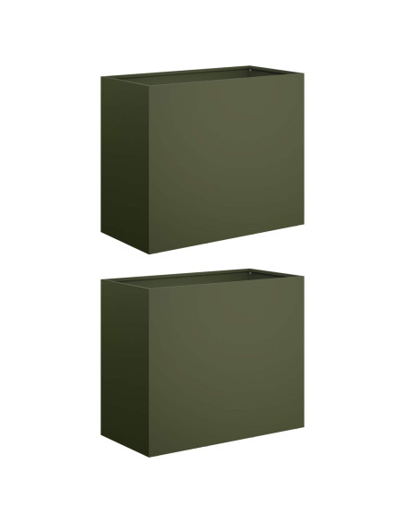 Vaso da giardino 2 pz Verde Oliva 60 x 30 x 50 cm