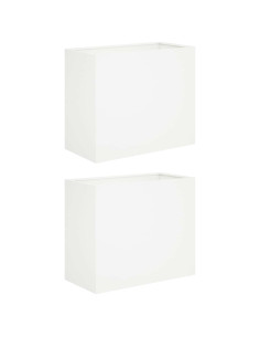 Vaso da giardino 2 pz Bianco 60 x 30 x 40 cm 2