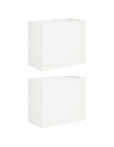 Vaso da giardino 2 pz Bianco 60 x 30 x 40 cm