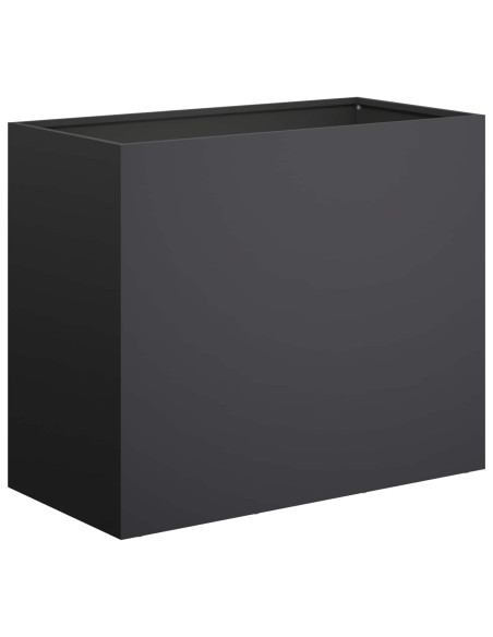 Vaso da giardino Nero 60 x 30 x 40 cm Acciaio laminato a freddo