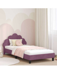 Struttura letto bambini con testata Viola 90 x 200 cm Velluto