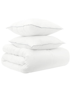 Set di Piumoni 3 pz 140 x 220 cm Tutte le stagioni Bambù Bianco