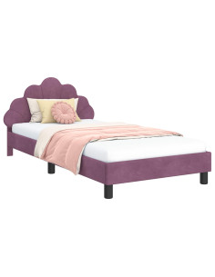 Struttura letto bambini con testata Viola 90 x 200 cm Velluto 2