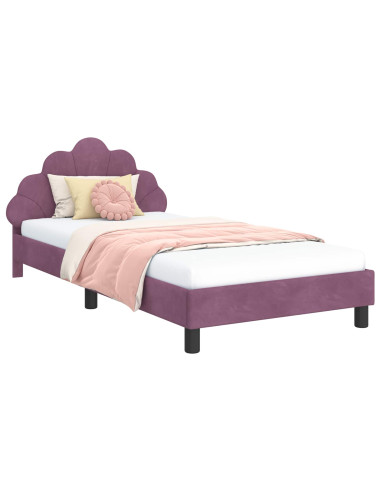 Struttura letto bambini con testata Viola 90 x 200 cm Velluto