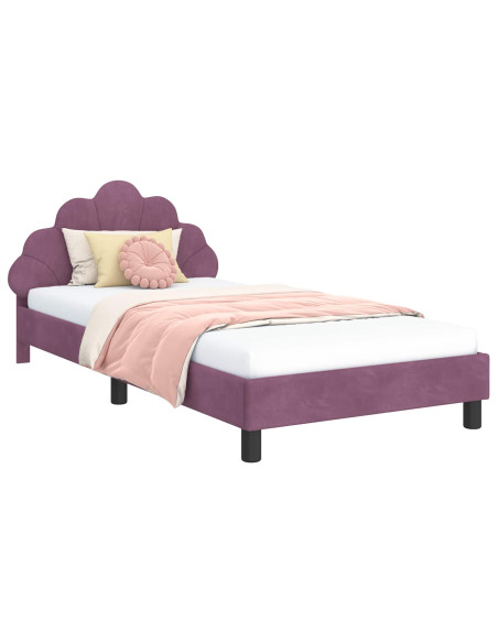 Struttura letto bambini con testata Viola 90 x 200 cm Velluto