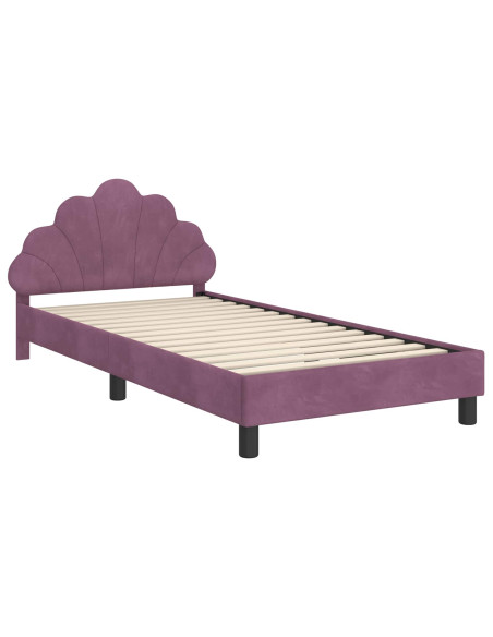 Struttura letto bambini con testata Viola 90 x 200 cm Velluto