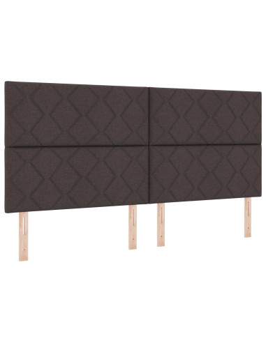 Letto Ottomano con Materasso e LED Marrone Scuro 200 x 200 cm