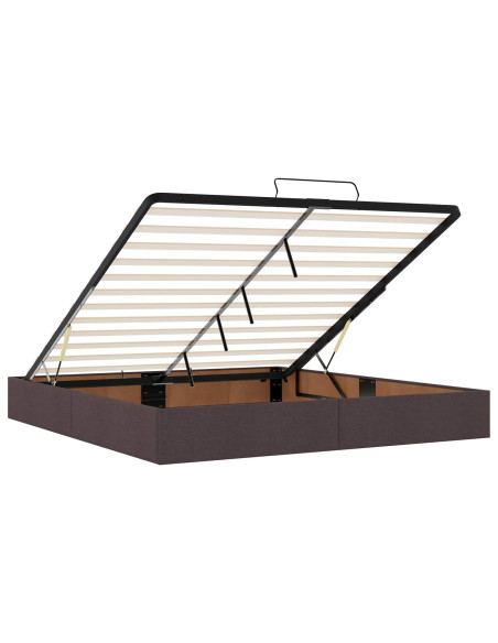 Letto Ottomano con Materasso e LED Marrone Scuro 200 x 200 cm