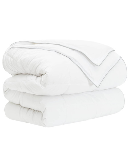 Set di Piumoni 3 pz 135 x 220 cm Tutte le stagioni Bambù Bianco