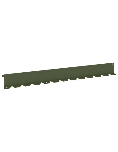 Bordura per Prato 20 pz 102 x 10 x 4 cm Acciaio Verde Oliva